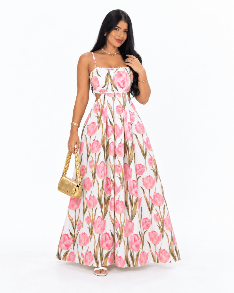 Vestido Amélia - Areia Crôa