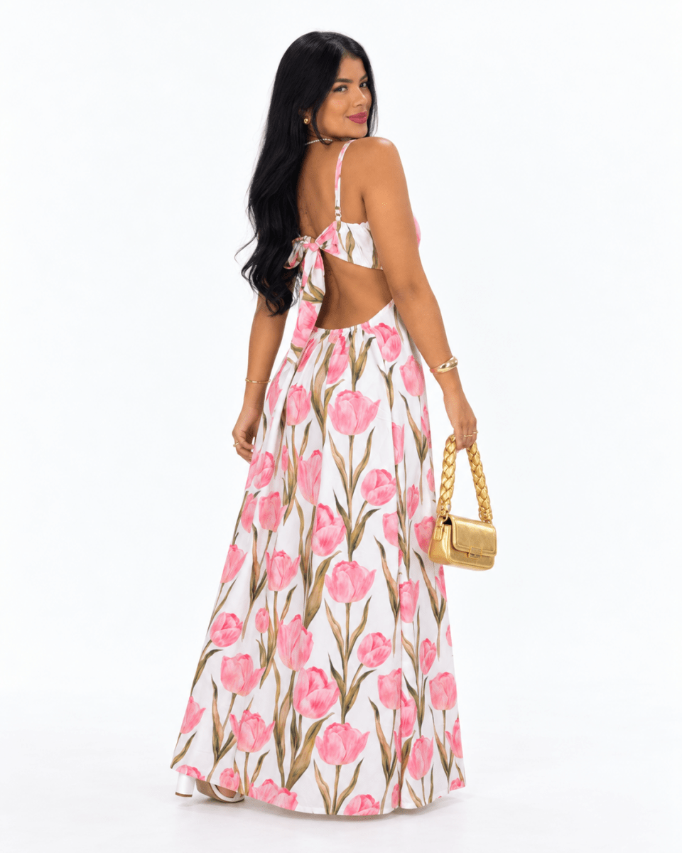 Vestido Amélia - Areia Crôa