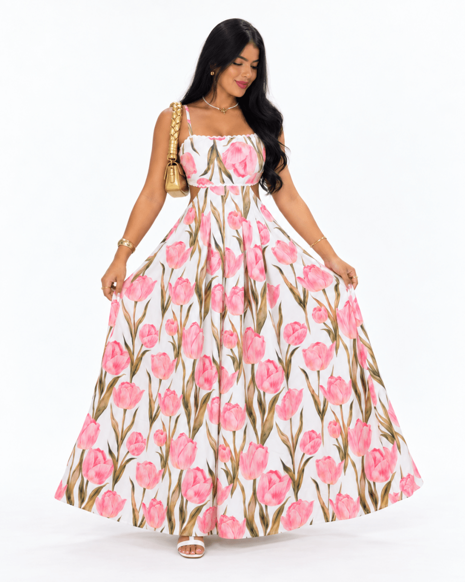 Vestido Amélia - Areia Crôa