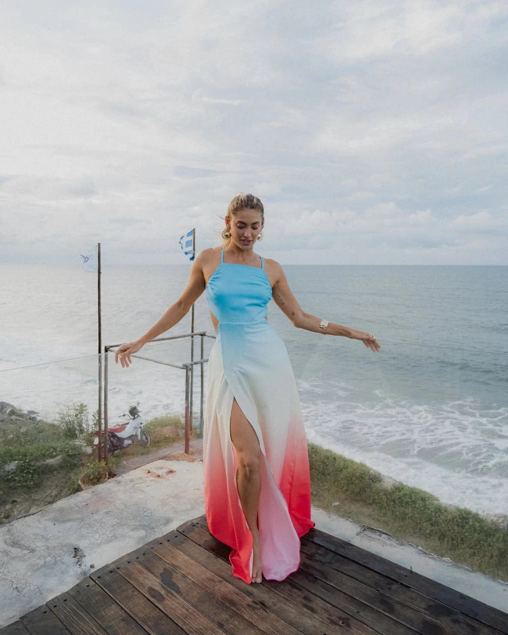 Vestido Degradê Romance - Areia Crôa