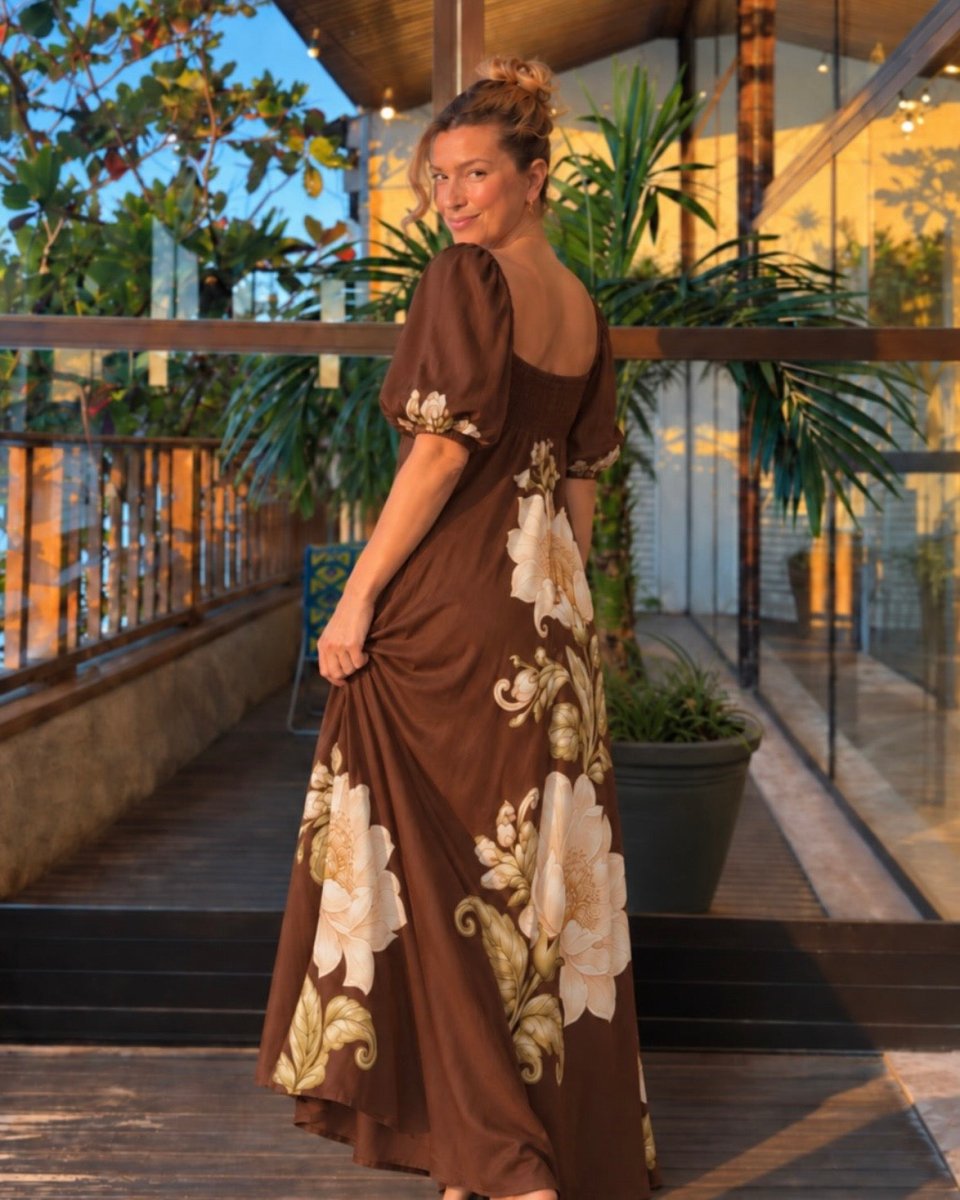 Vestido Florá Ayla - Areia Crôa