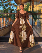 Vestido Florá Ayla - Areia Crôa
