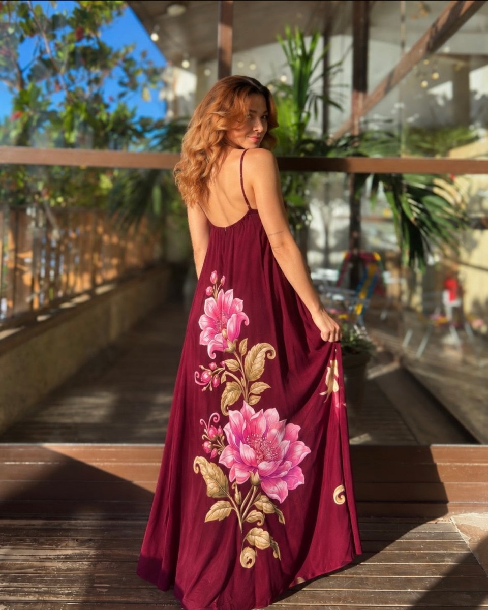 Vestido Florá Lis - Areia Crôa