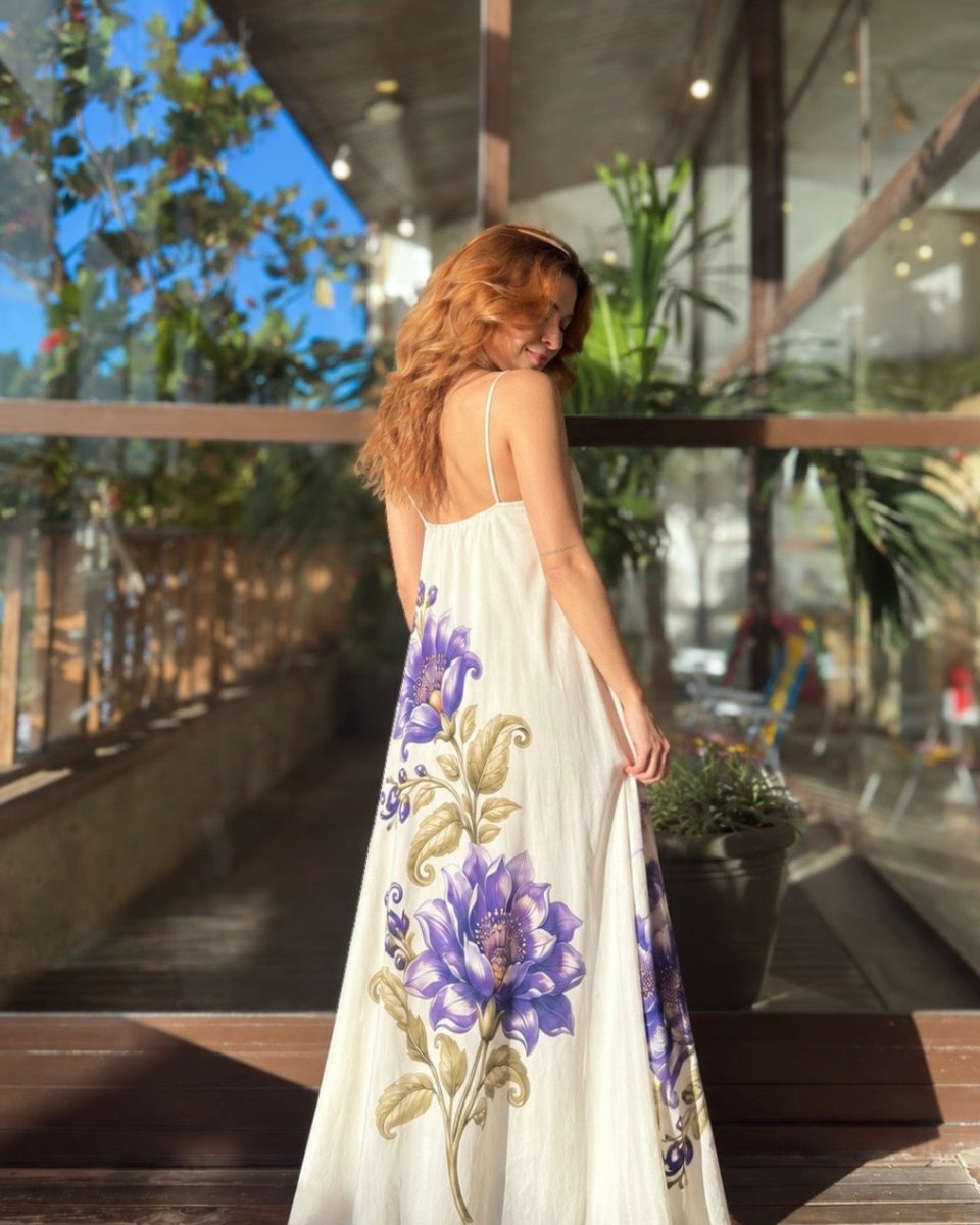 Vestido Florá Lis - Areia Crôa