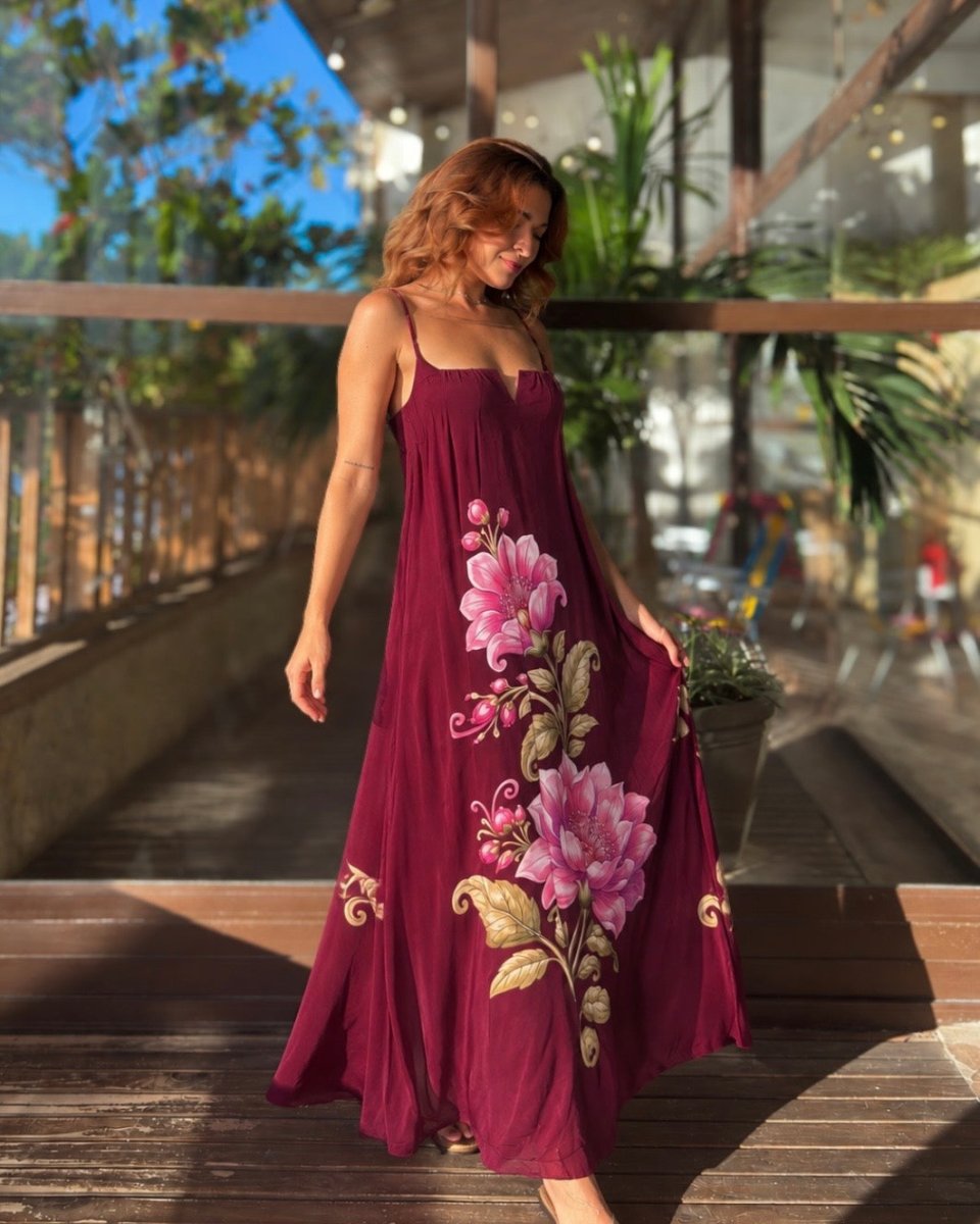Vestido Florá Lis - Areia Crôa