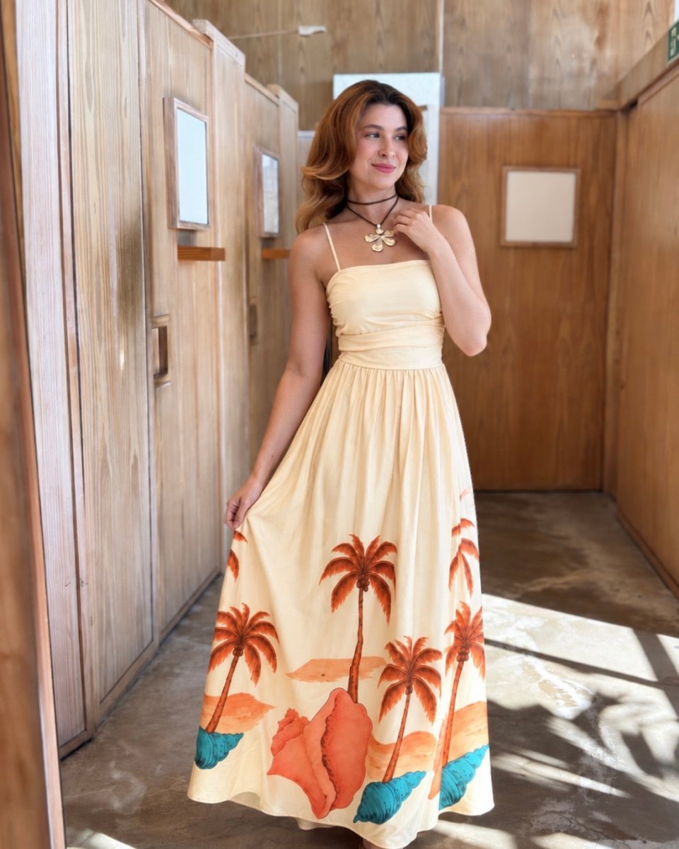 Vestido Sol - Areia Crôa